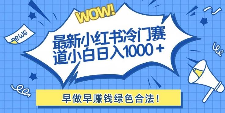 最新小红书冷门赛道日入1000+一部手机小白轻松-知库