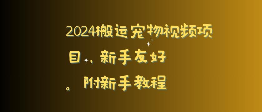 2024搬运宠物视频项目，新手友好，完美去重，附新手教程【揭秘】-知库