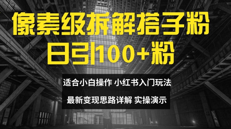 像素级拆解搭子粉，日引100+，小白看完可上手，最新变现思路详解【揭秘】-知库