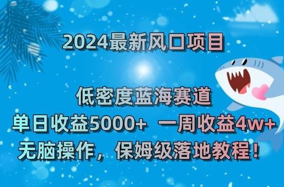 2024最新风口项目，低密度蓝海赛道，单日收益5000+，一周收益4w+！【揭秘】-知库