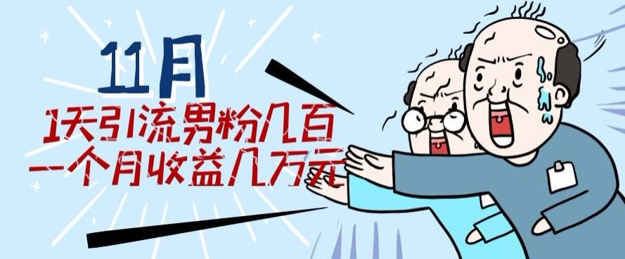 11月最新每天引流男粉300+一个月收益几万元-知库