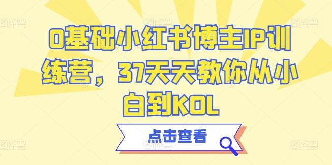 0基础小红书博主IP训练营，37天天教你从小白到KOL-知库