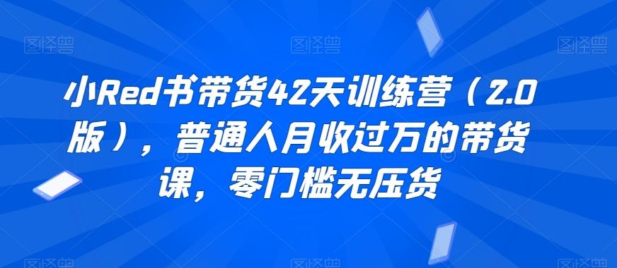 小Red书带货42天训练营(2.0版)，普通人月收过万的带货课，零门槛无压货-知库