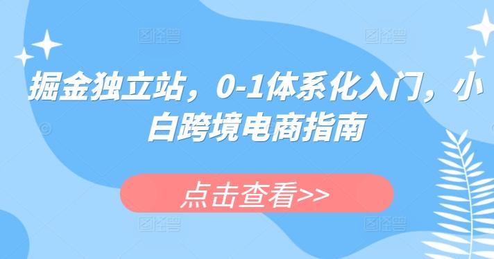 掘金独立站，0-1体系化入门，小白跨境电商指南-知库