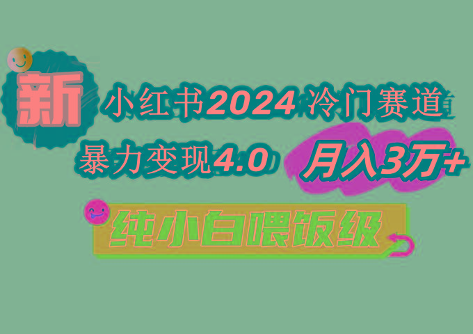 小红书2024冷门赛道 月入3万+ 暴力变现4.0 纯小白喂饭级-知库