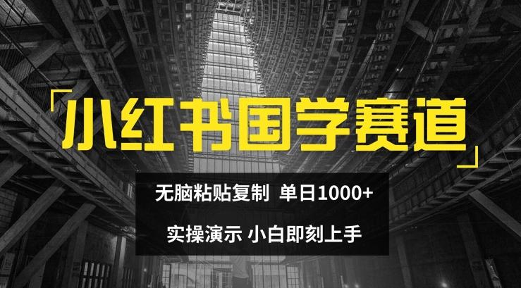 小红书国学赛道，无脑粘贴复制，单日1K，实操演示，小白即刻上手【揭秘】-知库