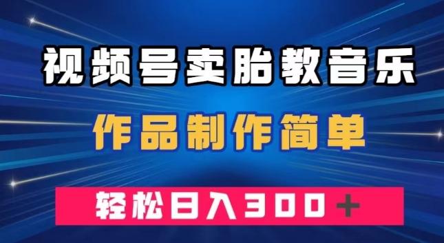 视频号卖胎教音乐，作品制作简单，一单49，轻松日入300＋-知库