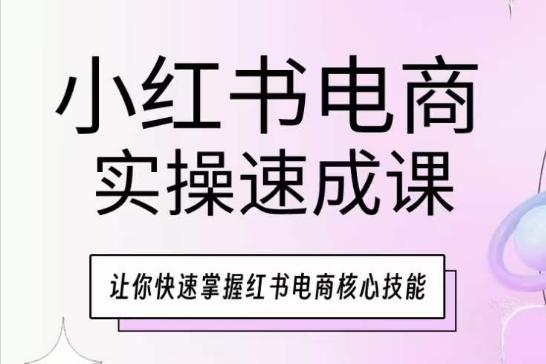 小红书电商实操速成课，让你快速掌握红书电商核心技能-知库