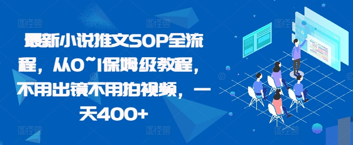 最新小说推文SOP全流程，从0~1保姆级教程，不用出镜不用拍视频，一天400+-知库