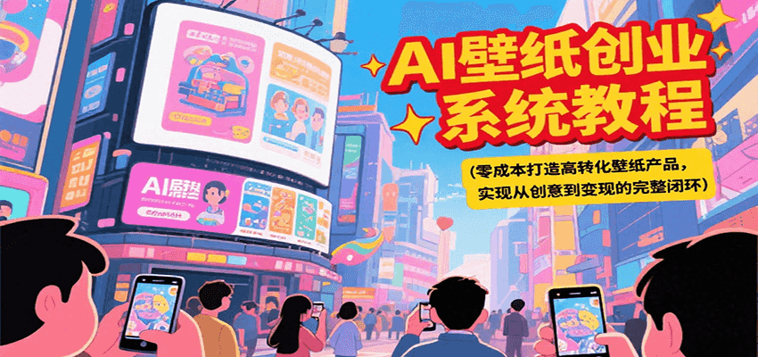 AI壁纸创业系统教程，零成本打造高转化壁纸产品，实现从创意到变现的完整闭环-知库