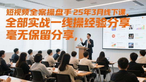 短视频全案操盘手25年3月线下课，全部实战一线操盘手经验分享，毫无保留分享，全是干货-知库