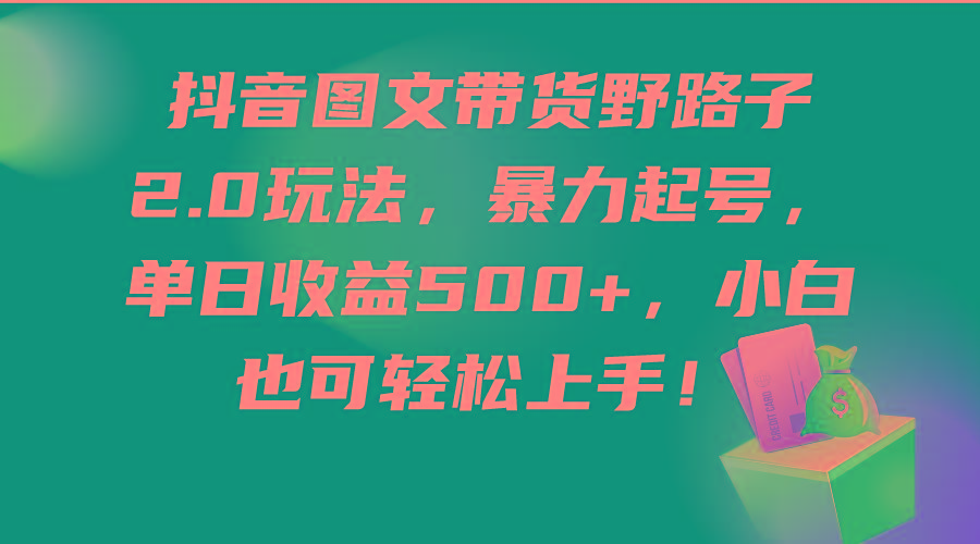 (9790期)抖音图文带货野路子2.0玩法，暴力起号，单日收益500+，小白也可轻松上手！-知库