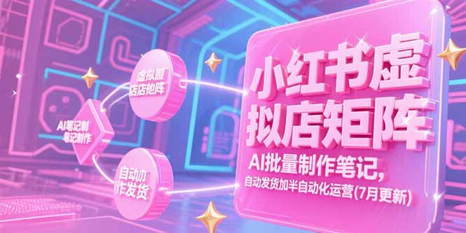 小红书虚拟店矩阵，AI批量制作笔记，自动发货加半自动化运营(7月更新-知库