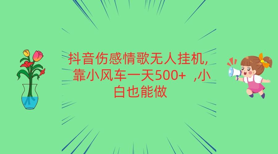 抖音伤感情歌无人挂机 靠小风车一天500+ 小白也能做-知库