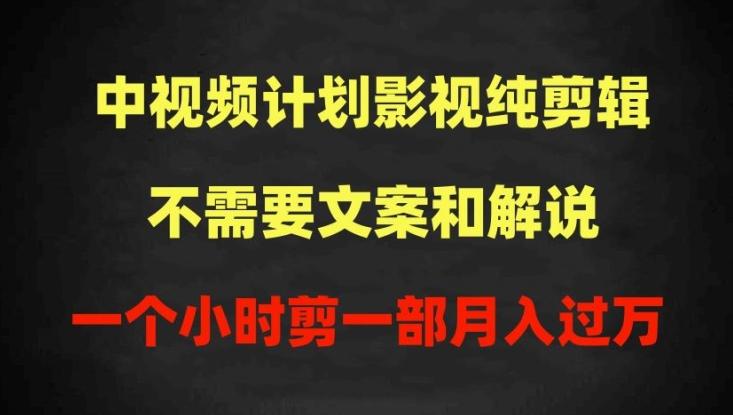 中视频计划影视纯剪辑，不需要文案和解说，一个小时剪一部，100%过原创月入过万【揭秘】-知库