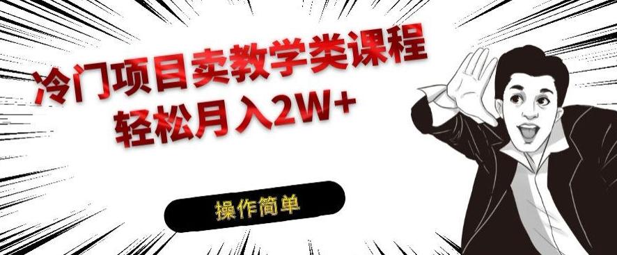 冷门项目卖教学类课程，轻松月入2W+-知库