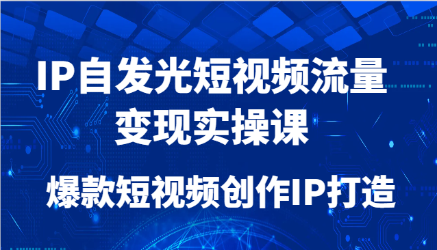 IP自发光短视频流量变现实操课，爆款短视频创作IP打造-知库