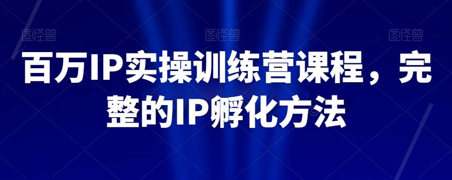 百万IP实操训练营课程，完整的IP孵化方法-知库