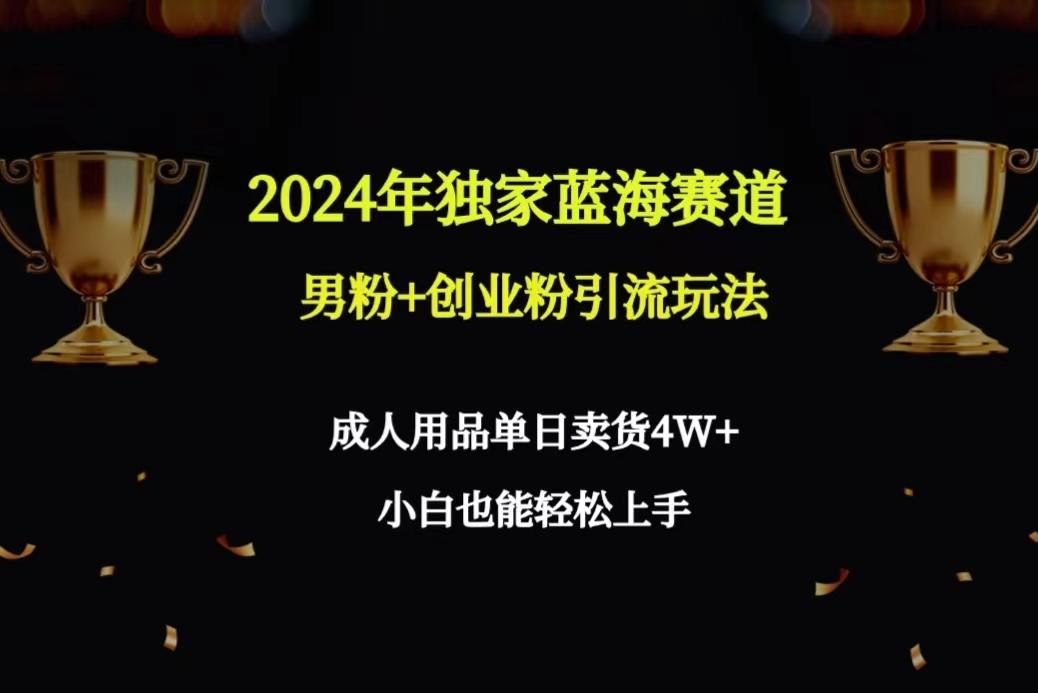 2024年独家蓝海赛道男粉+创业粉引流玩法，成人用品单日卖货4W+保姆教程-知库