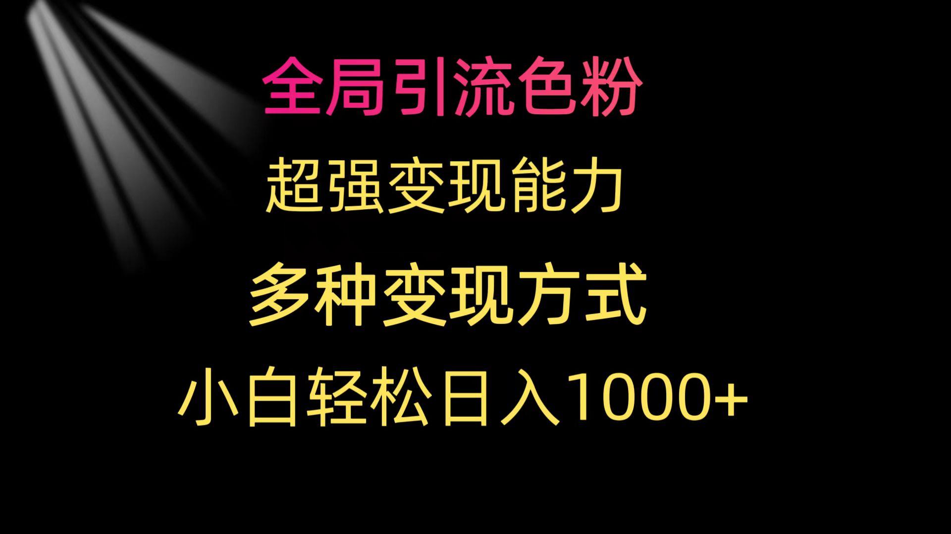 (9680期)全局引流色粉 超强变现能力 多种变现方式 小白轻松日入1000+-知库