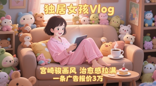 单个账号涨粉71W！用AI制作独居女孩Vlog，宫崎骏画风，治愈感拉满，一条广告报价3W-知库
