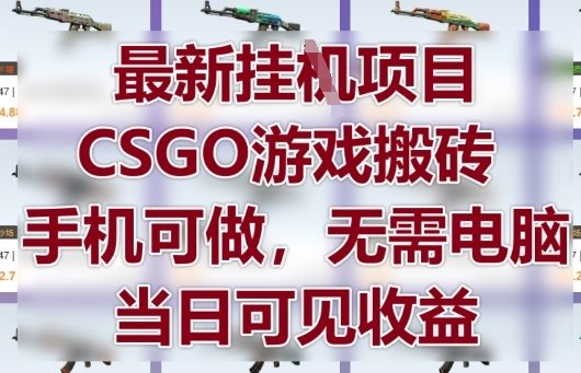 最新挂G项目，CSGO游戏搬砖，手机可做，无需电脑，当日见收益【揭秘】-知库