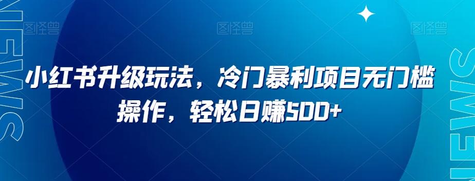 小红书升级玩法，冷门暴利项目无门槛操作，轻松日赚500+【揭秘】-知库