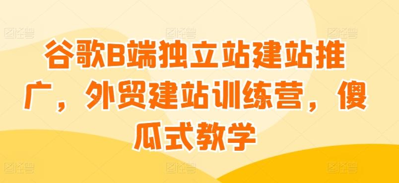 谷歌B端独立站建站推广，外贸建站训练营，傻瓜式教学-知库