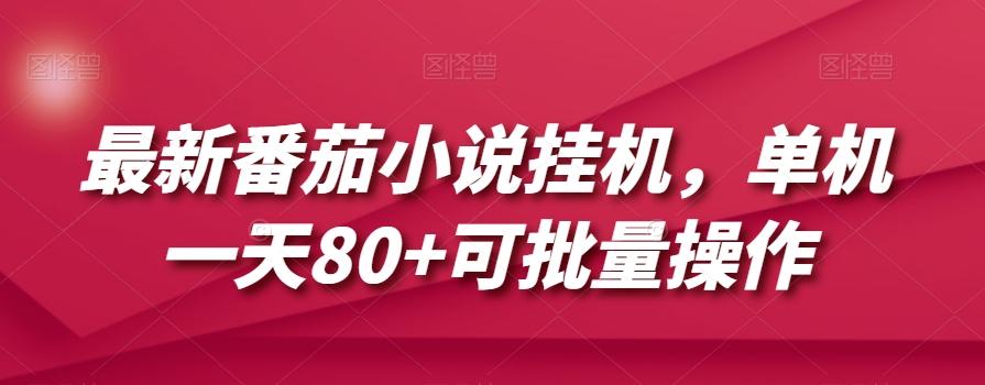 最新番茄小说挂机，单机一天80+可批量操作【揭秘】-知库