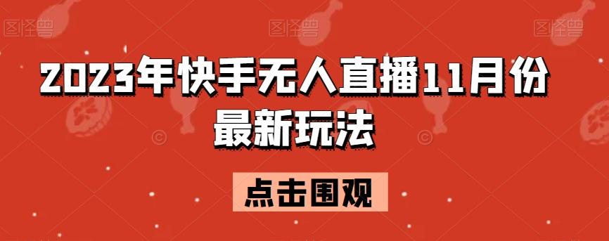 2023年快手无人直播11月份最新玩法-知库